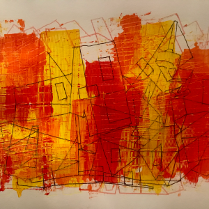Compressed city | Acrylic on ink on paper | 14x21.6cm | 2019