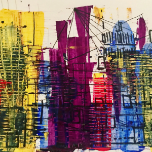Sunblinded view | Mixed media on paper | 14x21.6cm | 2019