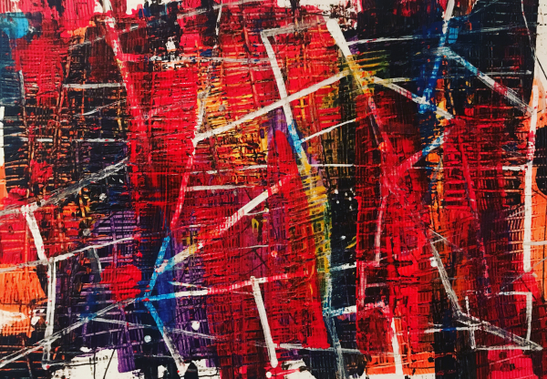 Suture | Acrylic on paper | 14x21.6cm | 2019