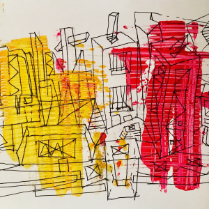 The backyard | Acrylic and ink on paper | 14x21.6cm | 2018